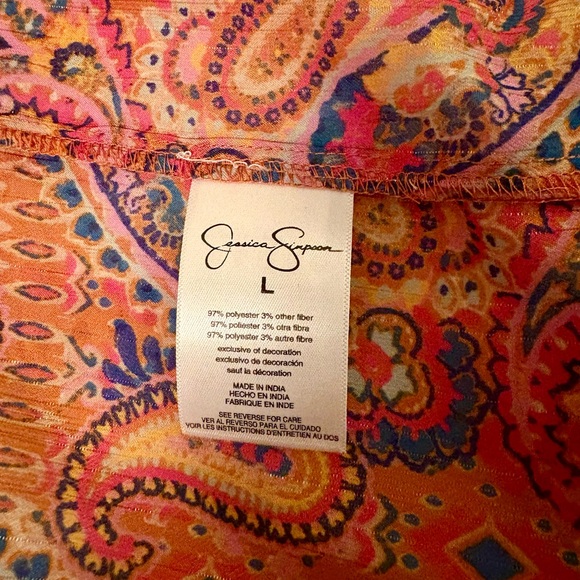 Paisley Print Orange Kimono - Picture 8 of 11